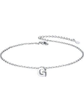 Letter G Initial Bracelet 925 Sterling Silver Letter Bracelet Dainty